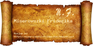 Miserovszki Friderika névjegykártya